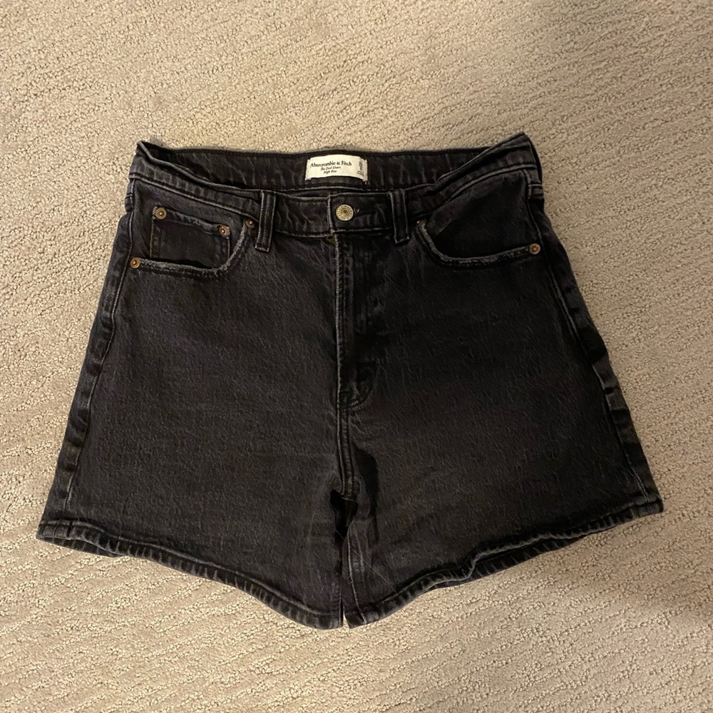 Abercrombie & Fitch Dark Gray Denim Dad Shorts